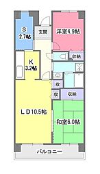 Ｔ’ｓ　ｇａｒｄｅｎ清瀬 7階2SLDKの間取り