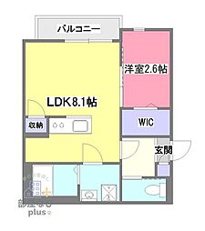 ＫＬＥＩＳ清瀬II 3階1LDKの間取り