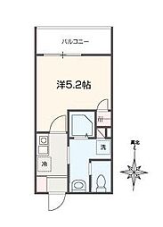 ＭＥＬＤＩＡ新秋津 3階1Kの間取り