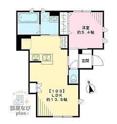 ヒバリハイム 1階1LDKの間取り