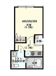 Ｌａｖｉｅ　Ａｋｉｔｓｕ 3階1Kの間取り
