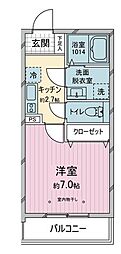 ブランルミエ秋津 1Kの間取図画像