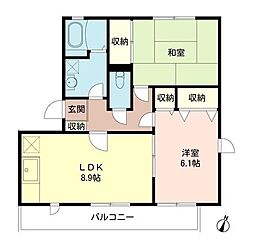 リベラ東久留米 2LDKの間取図画像