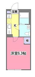 KEIAI RESIDENCE 清瀬III 1Kの間取図画像