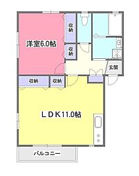 ドリームプラン・フミ 1LDKの間取図画像