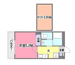 コーラルコート秋津 弐番館 1Kの間取図画像