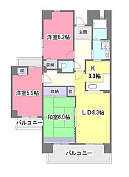 Ｔ’ｓ　ｇａｒｄｅｎ清瀬 7階3LDKの間取り