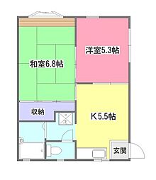 コーポ辻 1階2Kの間取り