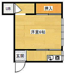 第一本町荘 1Kの間取図画像