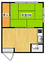 第二万町荘 3階1DKの間取り