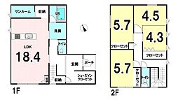 中古戸建　能美市末信町 3LDKの間取り