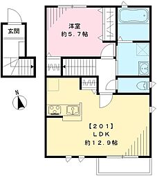 シェーナ赤堤 1LDKの間取図画像