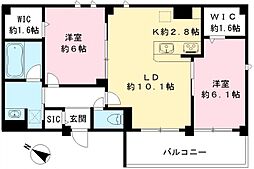 Lilas Vesta(リラ ヴェスタ) 2LDKの間取図画像