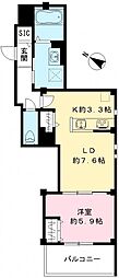 Lilas Vesta(リラ ヴェスタ) 1LDKの間取図画像