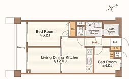 ライオンズマンション谷塚駅前 2LDKの間取図画像
