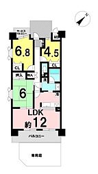 ステイツ富雄 3LDKの間取図画像