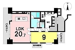 ダイアパレス新大宮 1LDKの間取図画像