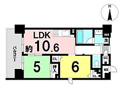 エイジングコート奈良新大宮 2LDKの間取り