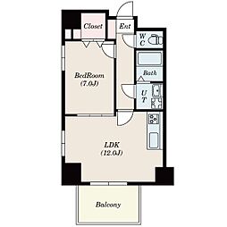 WHOUSE 1LDKの間取図画像