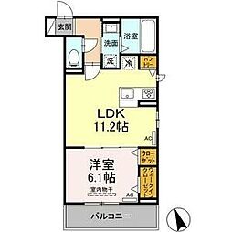 カーサ 1LDKの間取図画像