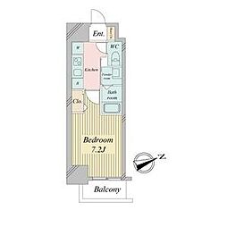 リバーコート砂田橋2 1Kの間取図画像