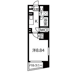 アールズタワー東山公園 1Kの間取図画像