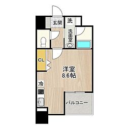 CITYSPIRENagoya-Osu ワンルームの間取図画像