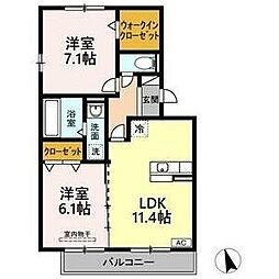 キャピタル大幸 2LDKの間取図画像