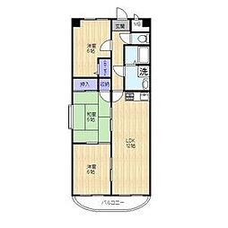 リバーパーク植田東 2LDKの間取図画像