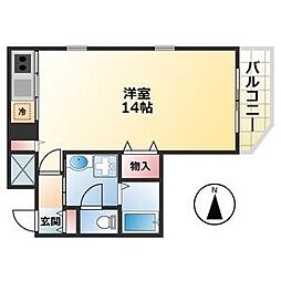 Parterreゴキソ 1Kの間取図画像
