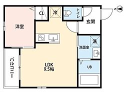 CRASTINE東味鋺3丁目 1LDKの間取図画像