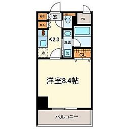 グランルージュ栄2 1Kの間取図画像