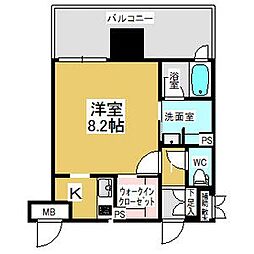 エスペランサ葵 1Kの間取図画像