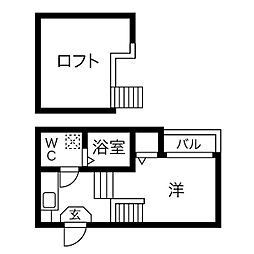 スカイヒル新栄 1Kの間取図画像