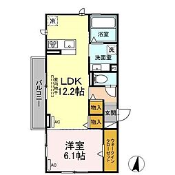 ココット 1LDKの間取図画像