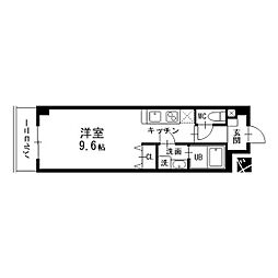 シーム・ドエル筒井 ワンルームの間取図画像