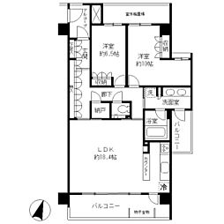 東山公園レジデンス 2LDKの間取図画像