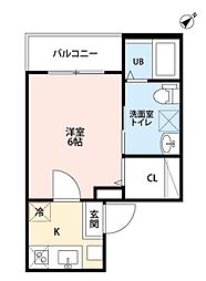 A-FLAT 1Kの間取図画像