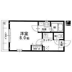 モンセジュール本山南 1Kの間取図画像