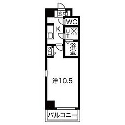 アベニューナカネ 1Kの間取図画像
