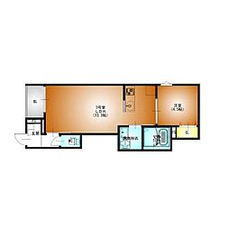 北町ハウス 2LDKの間取図画像