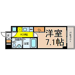 ライブコート千種 1Kの間取図画像