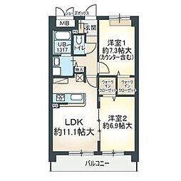 セラーノ平針 2LDKの間取図画像