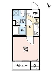 ジャルダン黒川 1Kの間取図画像