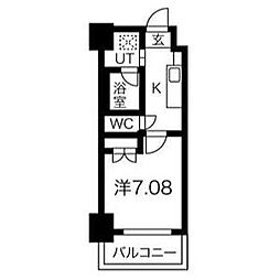 アールズタワー池下西 1Kの間取図画像
