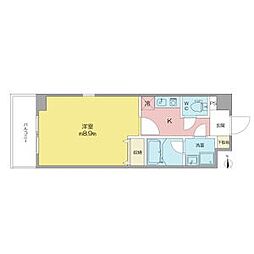カーサ千種B 1Kの間取図画像