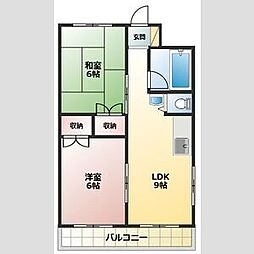 清風マンション 1LDKの間取図画像