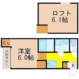 フィールグッド新栄 1SKの間取図画像
