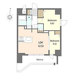 S-RESIDENCE高岳clarity(クラリティ) 2LDKの間取図画像