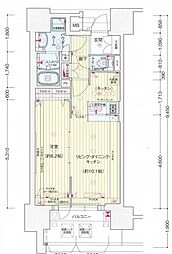 プレサンス丸の内リラティ 1LDKの間取図画像